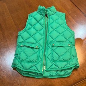 JCrew Womens Kelly green quilted vest